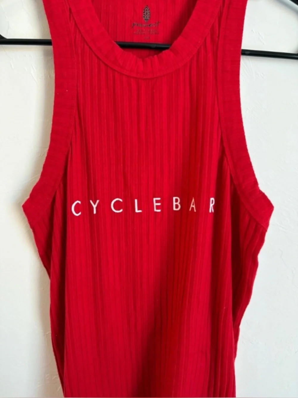 Ribbed Red Racerback Tank Top - Picture 2 of 3